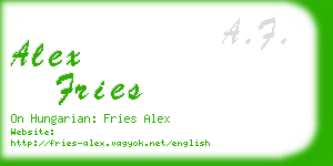 alex fries business card